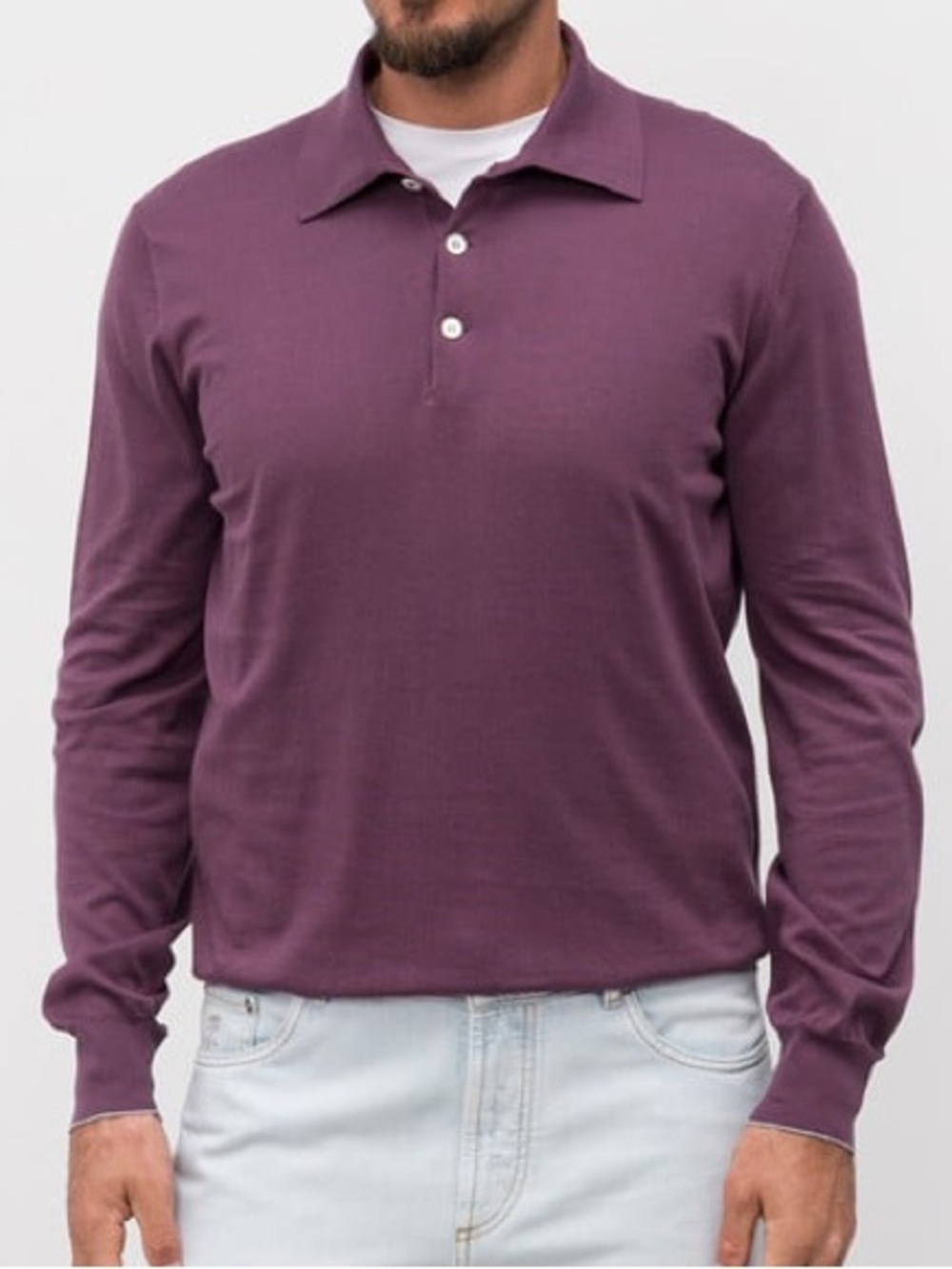 Brunello Cucinelli Men's Plum-Purple Crewneck Sweater - Picture 2 of 4